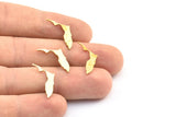 Brass Florida Blank, 24 Raw Brass Florida State Blanks, Findings (17x12x1mm) E046