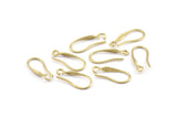 Brass Ear Hooks, 12 Raw Brass Earring Wires, Earring Hooks (19x8mm) E118