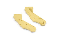 Brass California Blank, 24 Raw Brass California State Blanks, Findings (16x15x1mm) E058