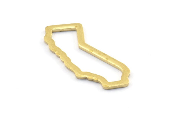 Brass California Charm, 48 Raw Brass California State Charms, Findings (19x16x1mm) E059