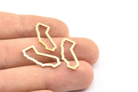 Brass California Charm, 48 Raw Brass California State Charms, Findings (19x16x1mm) E059