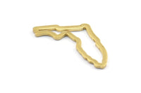Brass Florida Charm, 24 Raw Brass Florida State Charms, Findings (18x16x1mm) E047