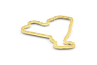 Brass New York Charm, 48 Raw Brass New York State Charms, Findings (16.5x21.5x1mm) E057