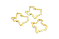 Brass Texas Charm, 48 Raw Brass Texas State Charms, Findings (18x18.5x1mm) E054
