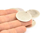 Round Personalized Blank, 3 Antique Silver Plated Brass Stamping Blanks With 1 Hole, Tags (28.5x1mm) b0107 H0499
