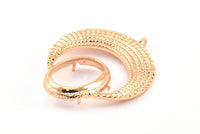 Rose Gold Crescent Pendant, 1 Rose Gold Plated Brass Crescent Pendants With 1 Loop and 15.5x20mm Pad Setting (43x34x2.8mm) BS 1885 Q0414