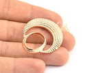 Rose Gold Crescent Pendant, 1 Rose Gold Plated Brass Crescent Pendants With 1 Loop and 15.5x20mm Pad Setting (43x34x2.8mm) BS 1885 Q0414