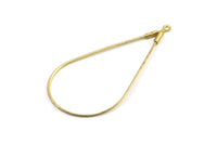 Brass Drop Earring, 24 Raw Brass Wire Drop Earring Charms With 1 Loop, Pendants, Findings (44.5x23x0.8mm) BS 2287