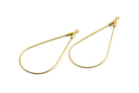 Brass Drop Earring, 24 Raw Brass Wire Drop Earring Charms With 1 Loop, Pendants, Findings (44.5x23x0.8mm) BS 2287
