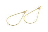 Brass Drop Earring, 24 Raw Brass Wire Drop Earring Charms With 1 Loop, Pendants, Findings (44.5x23x0.8mm) BS 2287