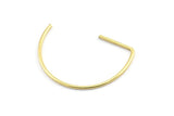 Brass Earring Wires, 24 Raw Brass D Shape Earring Wires (22x16x0.8mm) E109