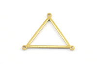 Brass Triangle Connector, 24 Raw Brass Triangle Connectors With 3 Loops, Findings, Tags (21x0.9mm) BS 2080
