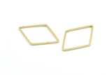 Brass Diamond Charm, 24 Raw Brass Open Diamond Ring Charms (31x21.5x1mm) E051