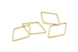 Brass Diamond Charm, 24 Raw Brass Open Diamond Ring Charms (31x21.5x1mm) E051