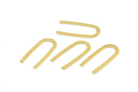 Brass Geometric Charm, 24 Raw Brass U Shaped Pendants With 1 Hole, Charms, Findings (27x13x0.50mm) E019