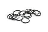 Black Faceted Ring, 6 Oxidized Brass Black Faceted Rings, Connectors (20mm) N0503 S471