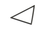 Black Triangle Charm, 2 Oxidized Brass Black Triangle Rings, Charms (53x53x40mm) Bs-1307 S373