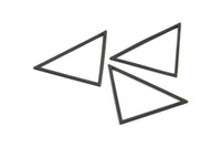 Black Triangle Charm, 2 Oxidized Brass Black Triangle Rings, Charms (53x53x40mm) Bs-1307 S373