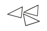 Black Triangle Charm, 2 Oxidized Brass Black Triangle Rings, Charms (53x53x40mm) Bs-1307 S373