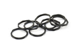 Black Faceted Ring, 6 Oxidized Brass Black Faceted Rings, Connectors (18mm) N0501 S631