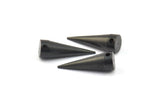 Spike Tribal Pendant, 3 Oxidized Brass Black Spike Tribal Pendants (22x7mm) A0764 S635