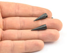 Spike Tribal Pendant, 3 Oxidized Brass Black Spike Tribal Pendants (22x7mm) A0764 S635