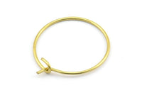 Brass Earring Wires, 25 Raw Brass Earring Studs, Wire Hoops (20x0.8mm) E186