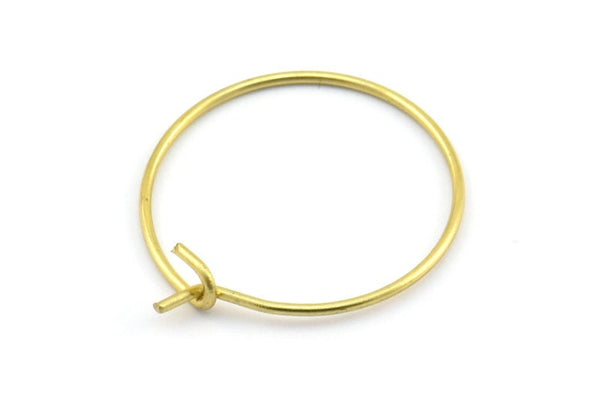 Brass Earring Wires, 25 Raw Brass Earring Studs, Wire Hoops (25x0.70mm) E185