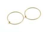 Brass Earring Wires, 25 Raw Brass Earring Studs, Wire Hoops (30x0.70mm) E184