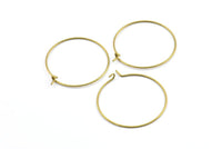 Brass Earring Wires, 25 Raw Brass Earring Studs, Wire Hoops (30x0.70mm) E184