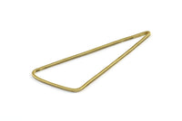 Brass Triangle Charm, 24 Raw Brass Triangle Charms with Soft Edges (44x19x1mm) E177