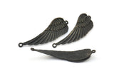 Black Wing Pendant, 2 Oxidized Brass Black Wing Pendants With 2 Loops, Earring, Jewelry Findings (43x13x1.5mm) BS 1959 S644