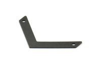 Black Chevron Pendant, 6 Oxidized Brass Black Chevron Pendants With 2 Holes (40x5x0.80mm) D0418--n0631 S639