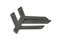 Black Chevron Pendant, 6 Oxidized Brass Black Chevron Pendants With 2 Holes (40x5x0.80mm) D0418--n0631 S639