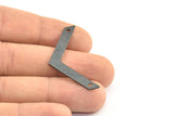 Black Chevron Pendant, 6 Oxidized Brass Black Chevron Pendants With 2 Holes (40x5x0.80mm) D0418--n0631 S639