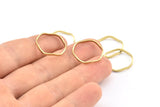 Brass Circle Rings, 24 Raw Brass Wavy Circle Rings, Charms (18.50x0.80x1.5mm) E191
