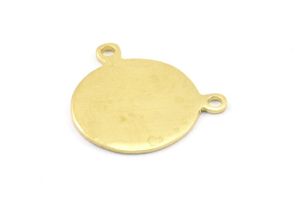 Brass Cabochon Tag, 6 Raw Brass Cabochon Tags With 2 Loops, Stamping Tags (17x1mm) A0613
