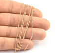 Rose Gold Ball Chain, 1 Meters Rose Gold Plated Ball Chain (1.3mm) Brs 9 Z076 Q0394