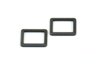 Black Rectangle Connector, 50 Oxidized Brass Black Rectangle Connector Findings (10.8x9mm) Brs 30-43 L027 S717