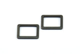 Black Rectangle Connector, 50 Oxidized Brass Black Rectangle Connector Findings (10.8x9mm) Brs 30-43 L027 S717
