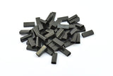 Rectangle Tube Beads, 24 Oxidized Brass Black Rectangle Shaped Tubes (12x5x3mm) A0648 S719