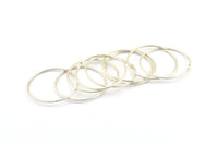 30mm Wire Hoops, 12 Antique Silver Plated Brass Wire Hoops (30x1.2mm) Bs 1230 H0537