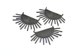 Moon and Sun, 1 Oxidized Brass Black Textured Crescent Moon and Sun Ethnic Pendants With 2 Loops, Findings, Charms (54x35x1mm) BS 1936 S702