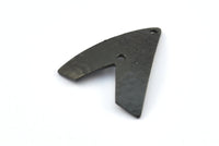 Hammered Triangle Charm, 2 Oxidized Brass Black Hammered Triangle Charms With 2 Holes, Pendants, Earring Findings (24x22.5x1mm) BS 1989 S706