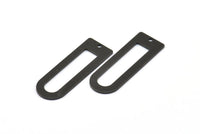 D Shape Rings, 6 Oxidized Brass Black D Shape Connectors With 1 Hole, Rings (37x13x1mm) BS 1927 S705