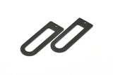 D Shape Rings, 6 Oxidized Brass Black D Shape Connectors With 1 Hole, Rings (37x13x1mm) BS 1927 S705