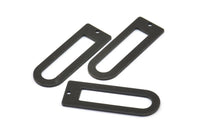 D Shape Rings, 6 Oxidized Brass Black D Shape Connectors With 1 Hole, Rings (37x13x1mm) BS 1927 S705