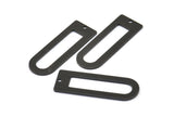 D Shape Rings, 6 Oxidized Brass Black D Shape Connectors With 1 Hole, Rings (37x13x1mm) BS 1927 S705
