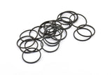 Black Circle Connectors, 25 Oxidized Brass Black Circle Connectors (20x1x1mm) Bs 1094 S713