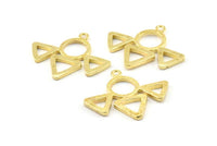 Brass Triangle Pendant, 3 Raw Brass Triangle Pendants With 1 Loop, Jewelry Findings (27x31.5x2mm) BS 1981